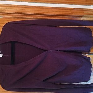 New York & Company Open-Front Cardigan in Deep Plum